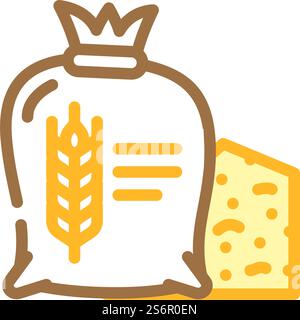 vecteur d'icône de couleur de récolte de blé. panneau de récolte de blé. illustration de symbole isolé. illustration vectorielle d'icône de couleur de récolte de blé Illustration de Vecteur