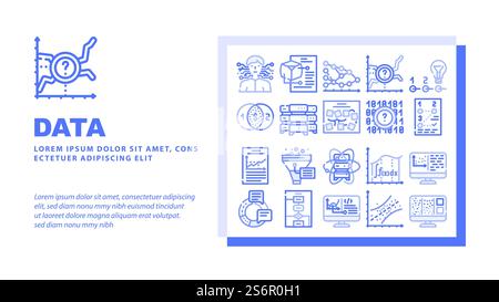 Science des données innovation technologie page Web page d'accueil modèle de bannière analyse vectorielle et recherche Science des données, algorithme logiciel et programmation, ordinateur quantique et illustration de serveur. Science des données technologie innovante vecteur d'en-tête d'atterrissage Illustration de Vecteur