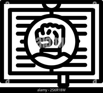 vecteur d'icône de ligne de littérature d'horreur. signe de littérature d'horreur. illustration noire du symbole de contour isolé. illustration vectorielle d'icône de ligne de littérature d'horreur Illustration de Vecteur