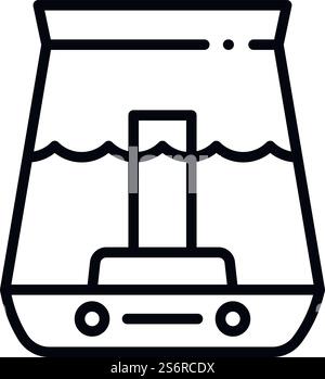 Icône humidificateur d'eau. Icône vectorielle d'humidificateur d'eau de contour pour la conception de Web isolé sur fond blanc. Icône humidificateur d'eau, style de contour Illustration de Vecteur