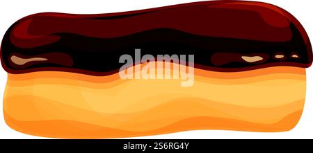 Vecteur de dessin animé d'icône de chocolat Eclair. Dessert. Pâtisserie boulangerie. Vecteur de dessin animé d'icône de chocolat Eclair. Dessert Illustration de Vecteur