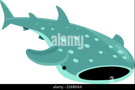 Vecteur de dessin animé d'icône de requin de baleine de la nature. Poisson de mer. Animal marin. Vecteur de dessin animé d'icône de requin de baleine de la nature. Poisson de mer Illustration de Vecteur