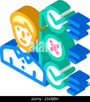 choix des qualités vecteur d'icône isométrique. choix du signe de qualités. illustration de symbole isolé. choix de qualités illustration vectorielle d'icône isométrique Illustration de Vecteur