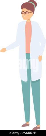 Vecteur de dessin animé d'icône de médecin de famille de femme. Hôpital médical. Soins aux patients. Vecteur de dessin animé d'icône de médecin de famille de femme. Hôpital médical Illustration de Vecteur