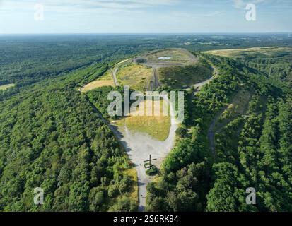 Vue du tas de scories de Haniel, Bottrop, région de la Ruhr, Rhénanie du Nord-Westphalie, Allemagne Banque D'Images