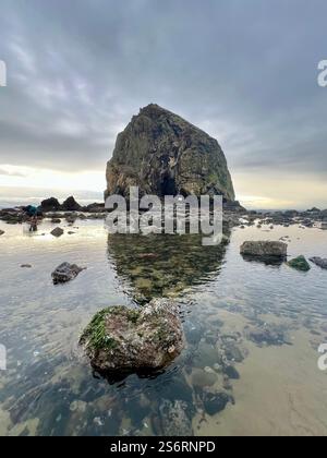 Cannon Beach Oregon, Haystack Rock Banque D'Images