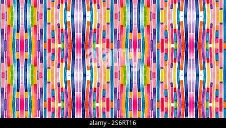 Motif composé de rayures ondulées parallèles multicolores, fond coloré abstrait pour la conception Banque D'Images