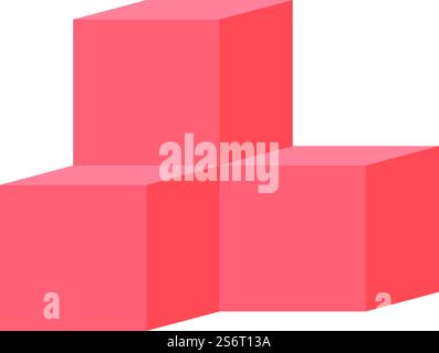 Vecteur de dessin animé d'icône de jouets de cube rouge. Bloc tour. Numéro de bâtiment. Vecteur de dessin animé d'icône de jouets de cube rouge. Bloc tour Illustration de Vecteur