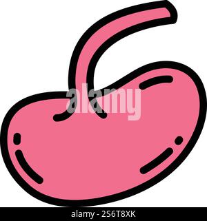 Vecteur de contour d'icône de donneur de rein. Coeur d'organe. Donner médical. Vecteur de contour d'icône de donneur de rein. Coeur d'organe Illustration de Vecteur