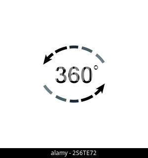 360 degrés sur les icônes vectorielles connexes Modèle de conception Illustration de Vecteur
