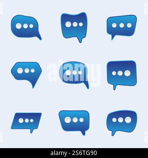 Icônes de bulles vocales définies.Notification vocale de chat.Illustration vectorielle isolée pour le chat dans un style plat. Illustration de Vecteur