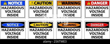 Danger tension dangereuse à l'intérieur du panneau blanc Illustration de Vecteur