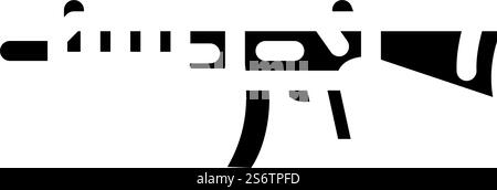 vecteur d'icône de glyphe d'arme de fusil. panneau pour arme de fusil. illustration noire du symbole de contour isolé. illustration vectorielle d'icône de glyphe d'arme de fusil Illustration de Vecteur