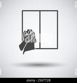 Icône de la fête du travail. Gris foncé sur fond gris avec ombre ronde. Illustration vectorielle. Illustration de Vecteur