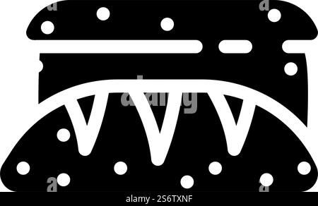 vecteur d'icône de glyphe de pain de pain. pancarte de pain. illustration noire du symbole de contour isolé. illustration vectorielle d'icône de glyphe de pain de pain Illustration de Vecteur