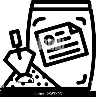 vecteur d'icône de ligne de béton et de mortier. panneau de béton et mortier. illustration noire du symbole de contour isolé. illustration vectorielle d'icône de ligne de béton et de mortier Illustration de Vecteur