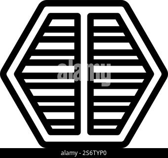 vecteur d'icône de ligne du système de ventilation. panneau du système de ventilation. illustration noire du symbole de contour isolé. illustration vectorielle de l'icône de la ligne du système de ventilation Illustration de Vecteur
