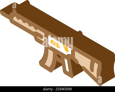 vecteur d'icône isométrique d'arme de fusil. panneau pour arme de fusil. illustration de symbole isolé. illustration vectorielle d'icône isométrique d'arme de fusil Illustration de Vecteur