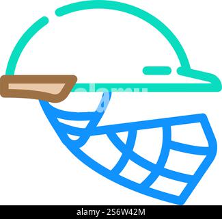 vecteur d'icône de couleur accessoire de protection de la tête de joueur de cricket de casque. panneau accessoire de protection de tête de joueur de cricket de casque. illustration de symbole isolé. casque cricket tête de joueur protéger accessoire couleur icône illustration vectorielle Illustration de Vecteur