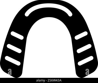 vecteur d'icône de glyphe de protège-bouche. panneau protecteur buccal. illustration noire du symbole de contour isolé. illustration vectorielle d'icône de glyphe de garde-bouche Illustration de Vecteur