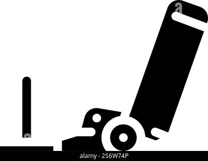 vecteur d'icône de glyphe de traîneau powerline. panneau de traîneau powerline. illustration noire du symbole de contour isolé. illustration vectorielle d'icône de glyphe de traîneau powerline Illustration de Vecteur