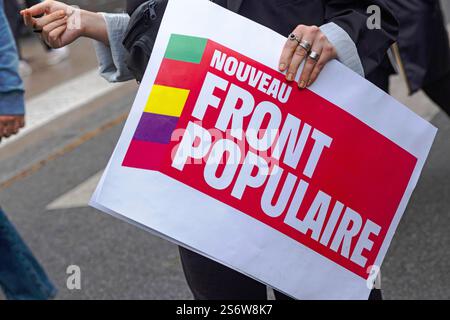 France, Paris, 75, 12ème arrondissement, place de la Nation, manifestation contre l’extrême droite, 15 juin 2024. Banque D'Images