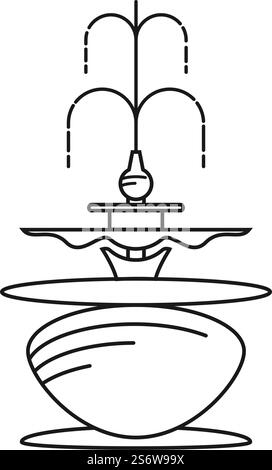 Design plat de vecteur d'icône de ligne de fontaine de ville Illustration de Vecteur