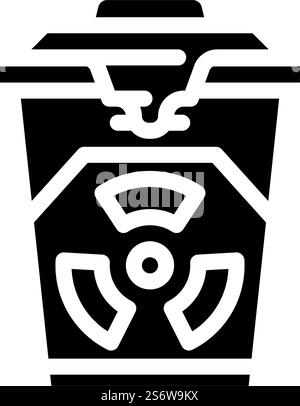 hazardous waste container glyph icon vector. hazardous waste container sign. isolated contour symbol black illustration. hazardous waste container glyph icon vector illustration Illustration de Vecteur