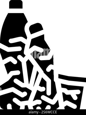 plastic waste glyph icon vector. plastic waste sign. isolated contour symbol black illustration. plastic waste glyph icon vector illustration Illustration de Vecteur