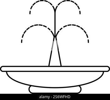 Design plat de vecteur d'icône de ligne de fontaine de ville Illustration de Vecteur
