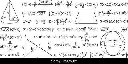 Formules. Mathématiques et symboles infographiques géométriques pour les projets de conception scientifique des images de différents schémas et graphes vecteur jarish icônes mathématiques illustration. Formules. Mathématiques et symboles infographiques géométriques pour les projets de conception scientifique des images de nombres d'icônes mathématiques de vecteur de graphiques et différents Illustration de Vecteur