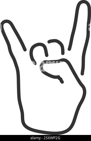 Icône Rock Hand. Contour gras modifiable avec Color Fill Design. Illustration vectorielle. Illustration de Vecteur