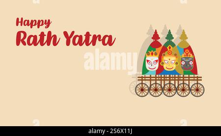 Rath Yatra Indian Festival modèle de vecteur de modèle plat design Illustration de Vecteur