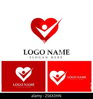 les gens aiment et soignent le logo conçoit des conceptions vectorielles de concept coloré illustration de logo de soin de famille modèle d'amour symbole. Illustration de Vecteur