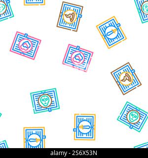 Catégories de genre littéraire classes Vector Seamless Pattern Color Line illustration. Genre littéraire catégories classes icônes définir vecteur Illustration de Vecteur