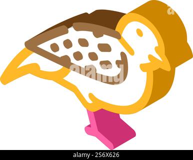 vecteur d'icône isométrique d'oiseau de moineau. signe d'oiseau de moineau. illustration de symbole isolé. illustration vectorielle d'icône isométrique d'oiseau de moineau Illustration de Vecteur