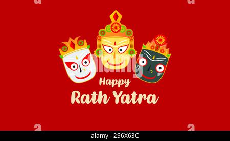 Rath Yatra Indian Festival modèle de vecteur de modèle plat design Illustration de Vecteur