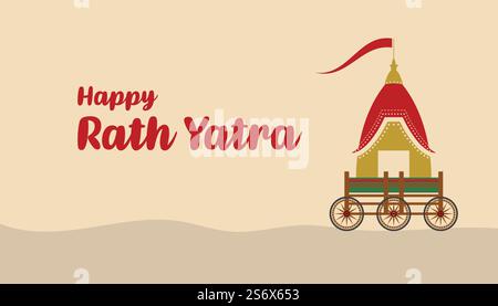 Rath Yatra Indian Festival modèle de vecteur de modèle plat design Illustration de Vecteur