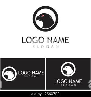 Falcon Eagle birdWave logo modèle symbole vectoriel Illustration de Vecteur