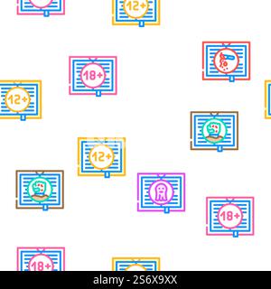 Catégories de genre littéraire classes Vector Seamless Pattern Color Line illustration. Genre littéraire catégories classes icônes définir vecteur Illustration de Vecteur