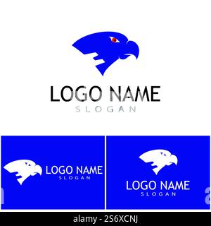 Falcon Eagle birdWave logo modèle symbole vectoriel Illustration de Vecteur