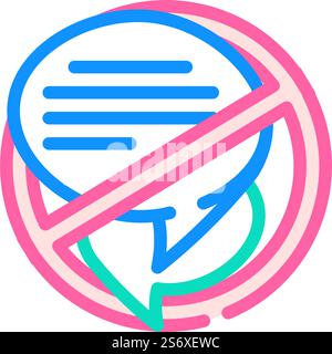 refus de communiquer dans le vecteur d'icône de couleur de la vie réelle. refus de communiquer dans la vraie vie signe. illustration de symbole isolé. refus de communiquer dans l'illustration vectorielle d'icône de couleur de la vie réelle Illustration de Vecteur