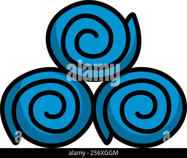 Icône rouleaux de serviettes.Contour gras modifiable avec Color Fill Design.Illustration vectorielle. Illustration de Vecteur