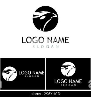 Falcon Eagle birdWave logo modèle symbole vectoriel Illustration de Vecteur