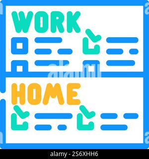 listes de tâches avec séparation claire du vecteur d'icône de couleur des tâches professionnelles et personnelles. listes de tâches avec séparation claire des tâches professionnelles et personnelles. illustration de symbole isolé. listes de tâches avec séparation claire des tâches professionnelles et personnelles illustration vectorielle d'icônes de couleur Illustration de Vecteur