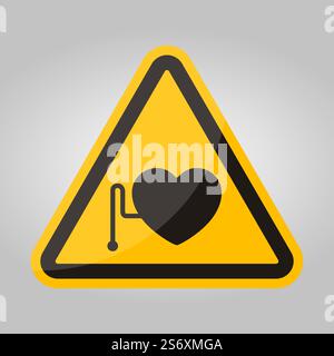 Les champs magnétiques situés dans cette zone peuvent être nocifs pour les stimulateurs cardiaques Illustration de Vecteur