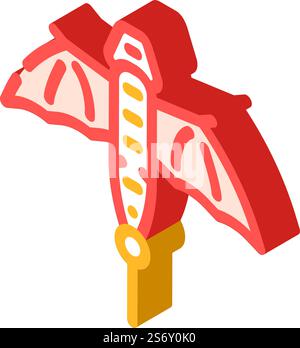 vecteur d'icône isométrique de cerf-volant en forme de dragon. signe de cerf-volant en forme de dragon. illustration de symbole isolé. illustration vectorielle d'icône isométrique de cerf-volant en forme de dragon Illustration de Vecteur