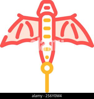 vecteur d'icône de couleur de cerf-volant en forme de dragon. signe de cerf-volant en forme de dragon. illustration de symbole isolé. illustration vectorielle d'icône de couleur de cerf-volant en forme de dragon Illustration de Vecteur