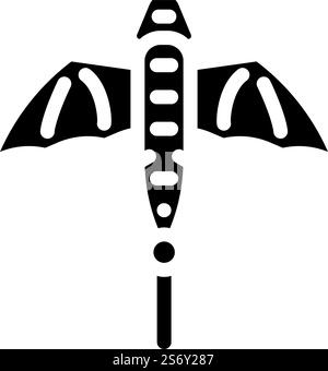 vecteur d'icône de glyphe de cerf-volant en forme de dragon. signe de cerf-volant en forme de dragon. illustration de symbole isolé. illustration vectorielle d'icône de glyphe de cerf-volant en forme de dragon Illustration de Vecteur