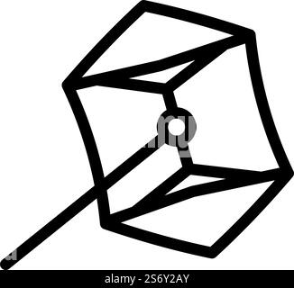vecteur d'icône de ligne de kite de rokakku. signe de cerf-volant rokakku. illustration noire du symbole de contour isolé. illustration vectorielle d'icône de ligne de kite de rokakku Illustration de Vecteur